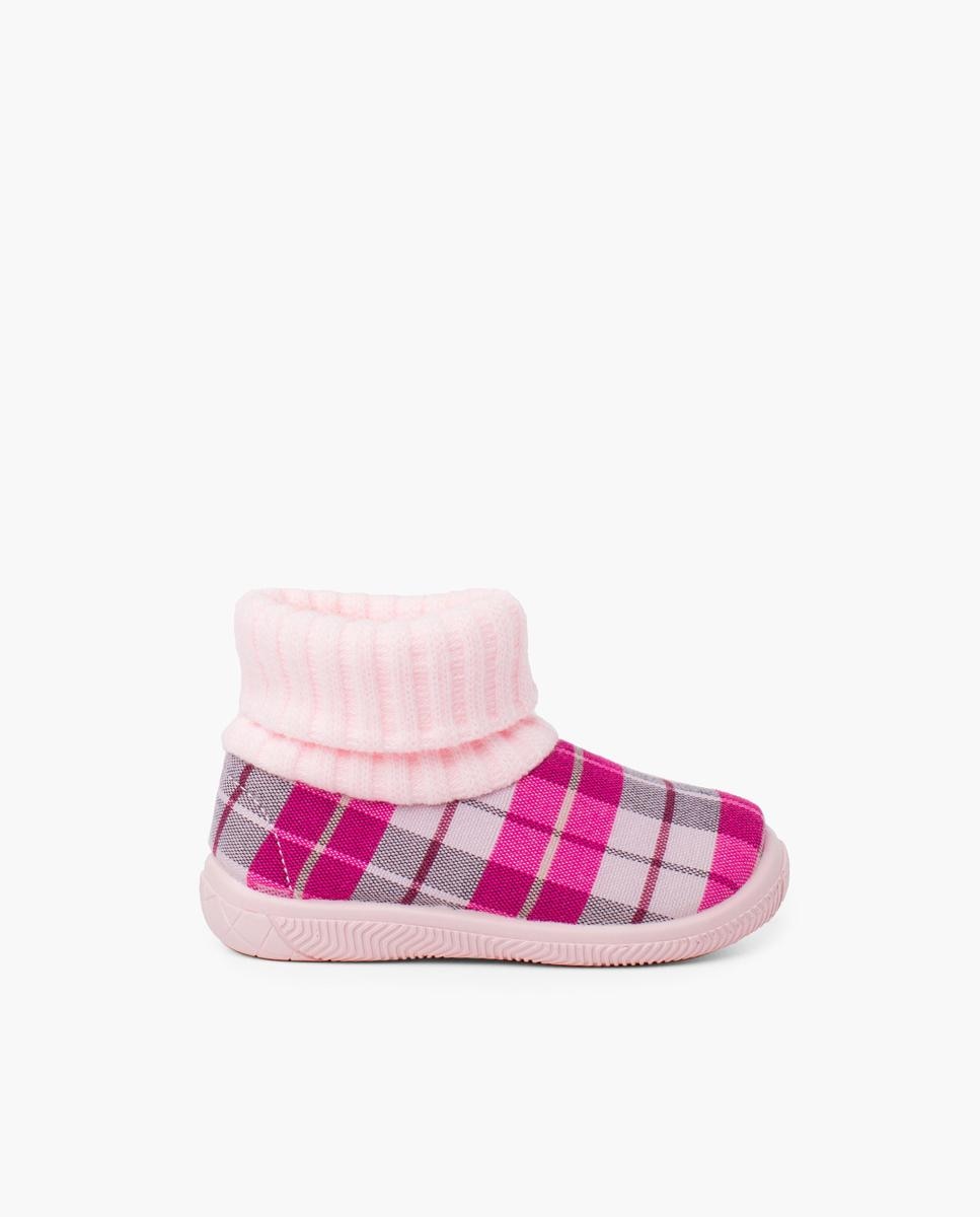 Pantufas Fechadas Infantil Tipo Meias Rosa-1
