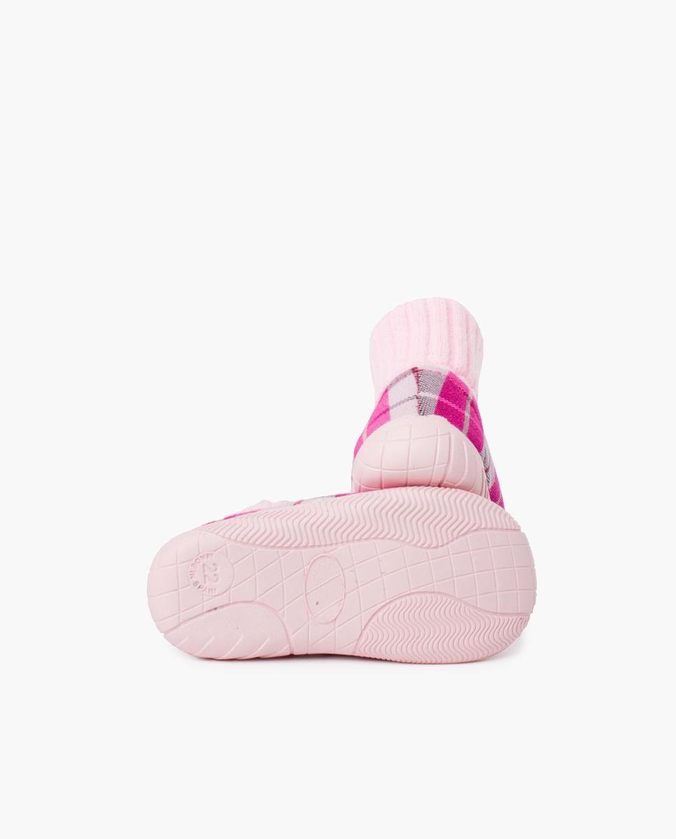 Pantufas Fechadas Infantil Tipo Meias Rosa-3