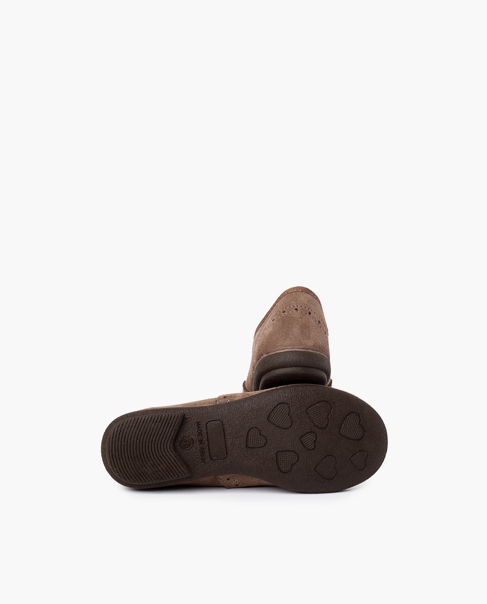 Bluchers de menina de camurça em taupe Taupe-2