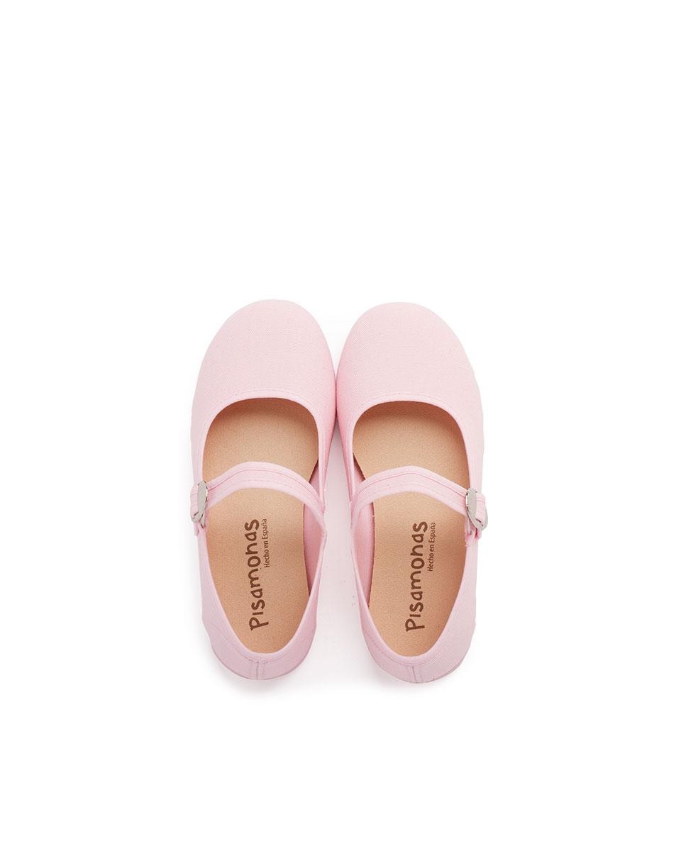 Merceditas de Lona com Fivela Japonesa Pisamonas Rosa-claro-5