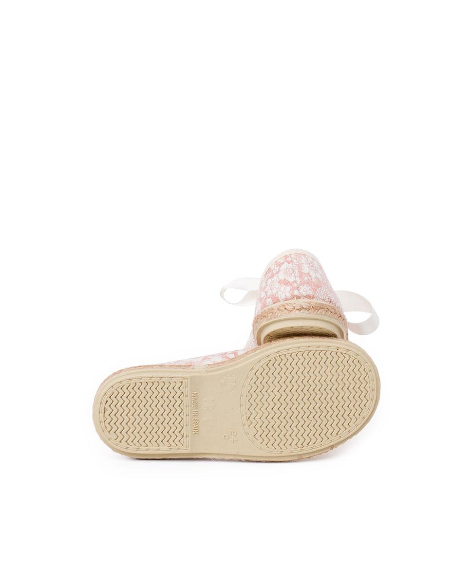 Sapatos de Cordões Infantil de Flores e Juta Pisamonas Bege-3