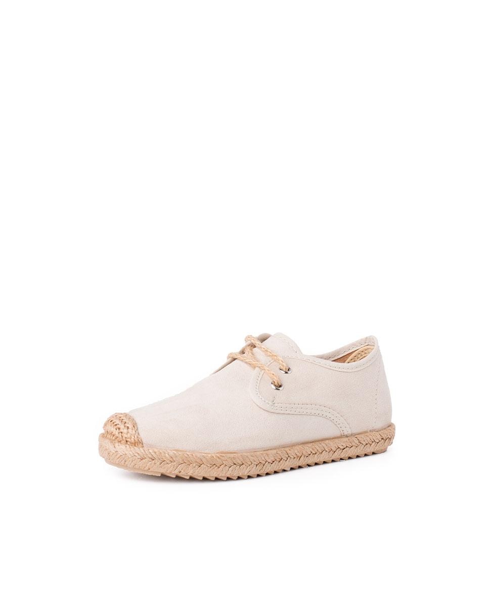 Sapatos de Cordões Infantil com Sola de Juta Pisamonas Bege-2