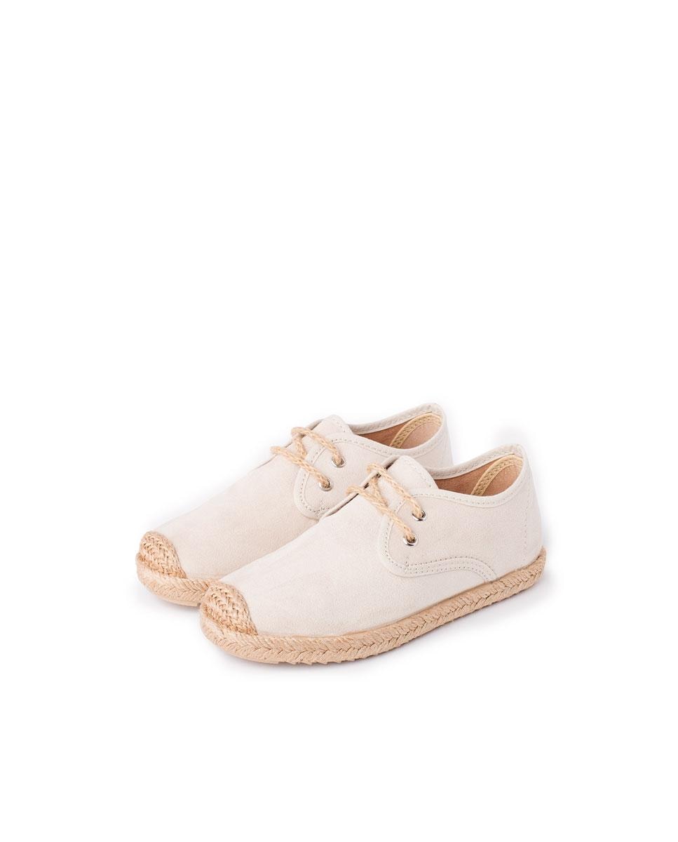 Sapatos de Cordões Infantil com Sola de Juta Pisamonas Bege-4