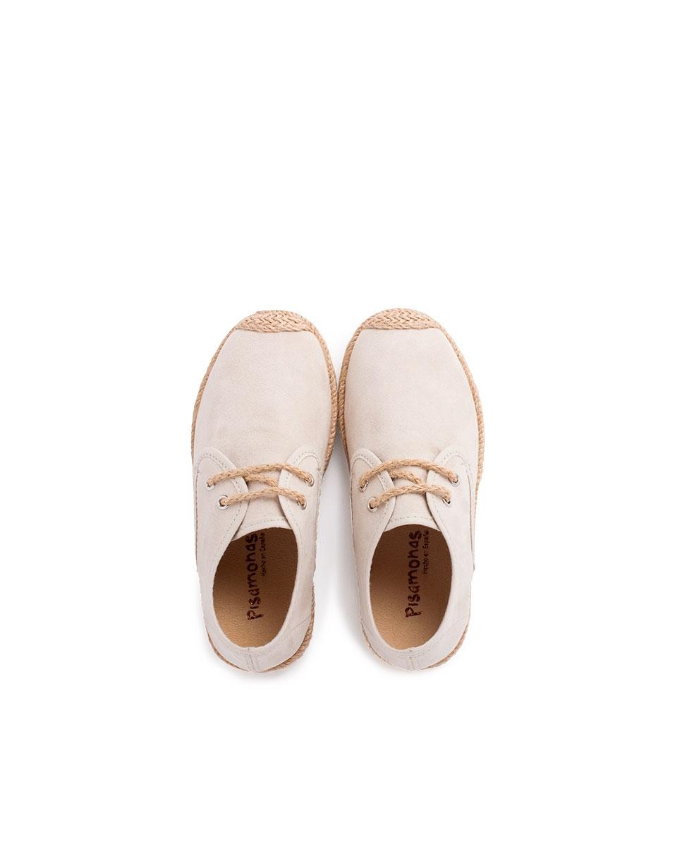 Sapatos de Cordões Infantil com Sola de Juta Pisamonas Bege-5