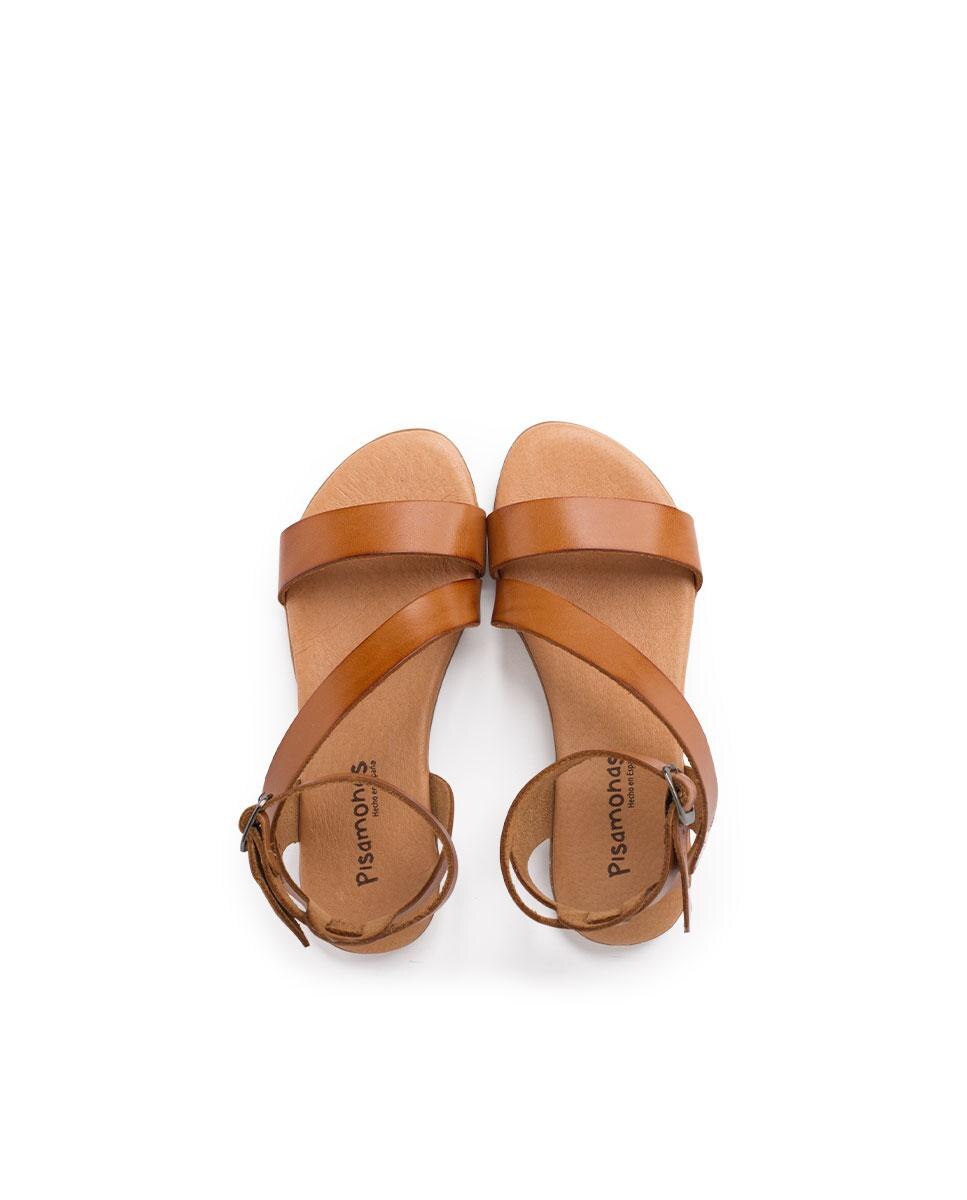 Sandálias Abertas Infantil de Pele com Fivela Camel-5