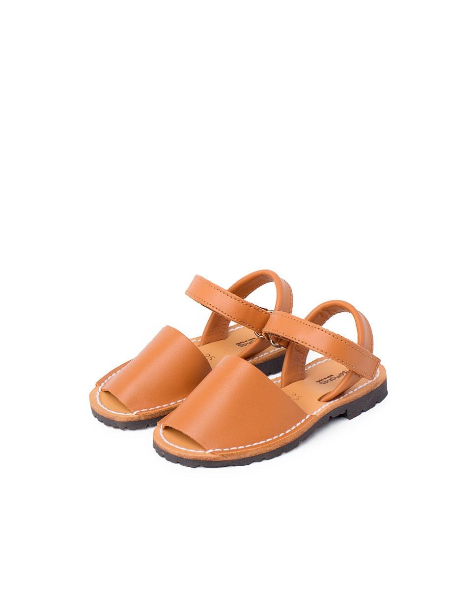 Menorquinas Avarcas Napa com Velcro Camel-4