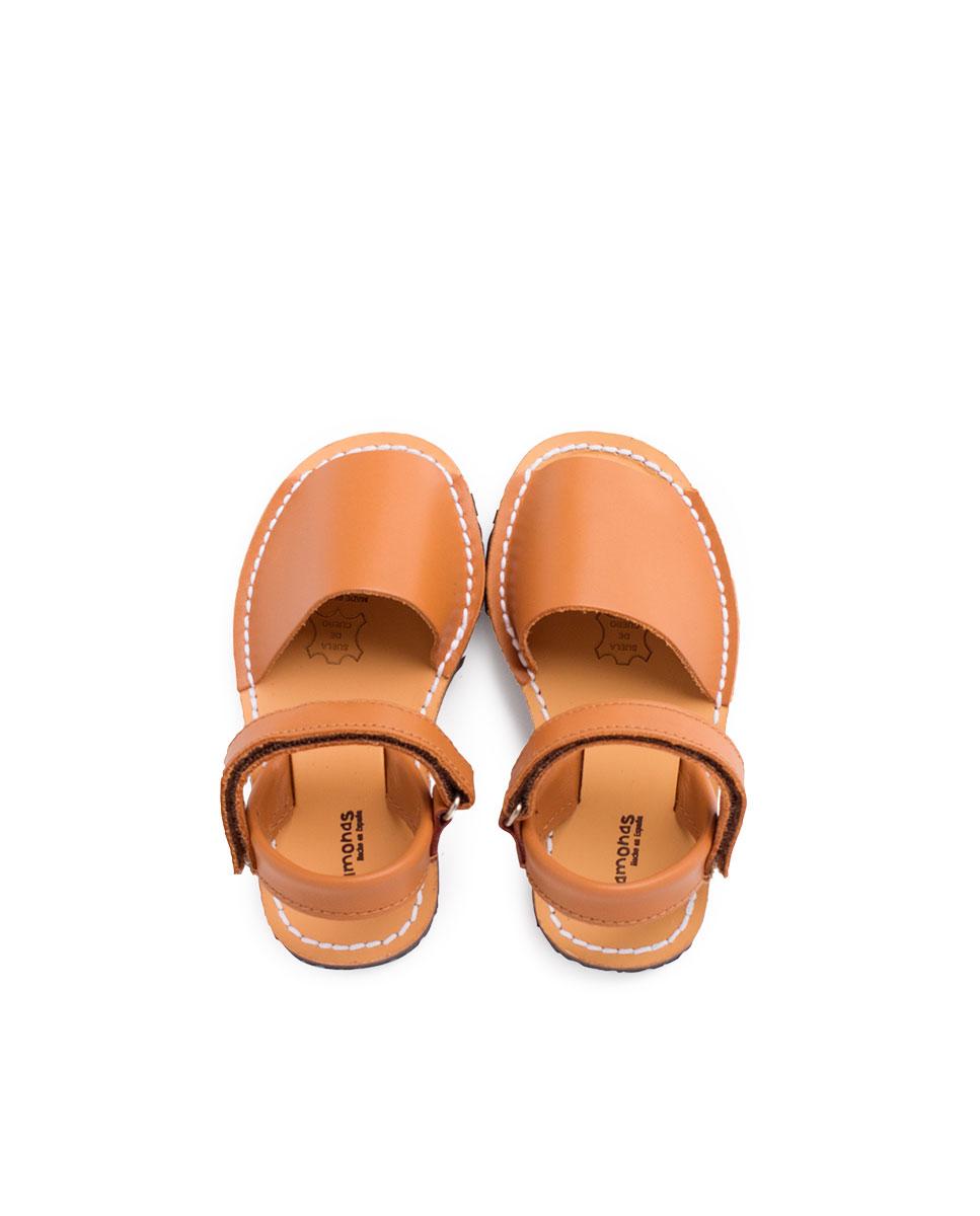 Menorquinas Avarcas Napa com Velcro Camel-5