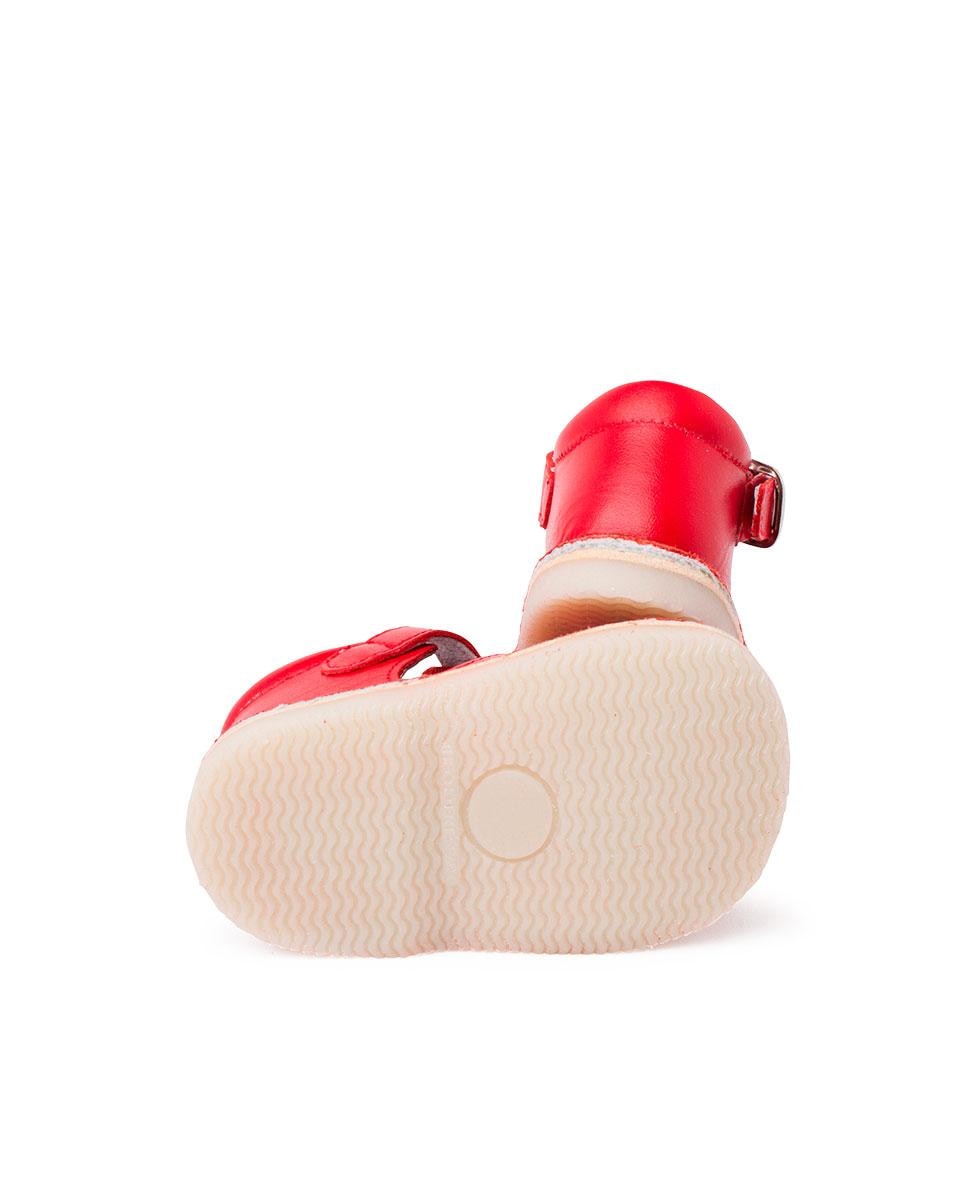 Sandálias Fechadas para Bebé de Pele Pisamonas Vermelho-3
