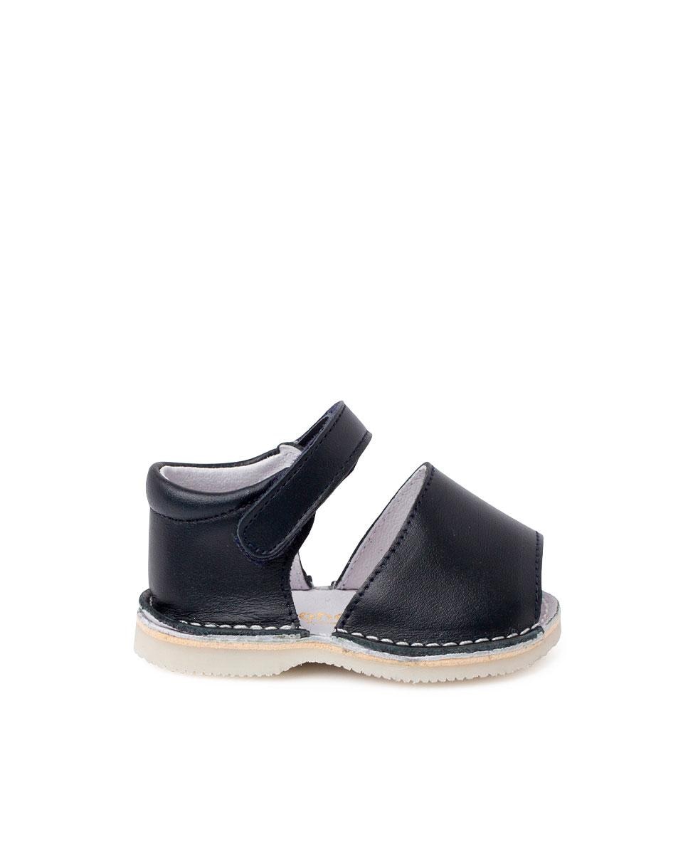Sandálias para Bebé de Pele com Velcro Pisamonas Azul-marinho-1