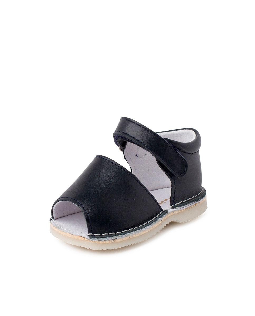 Sandálias para Bebé de Pele com Velcro Pisamonas Azul-marinho-2