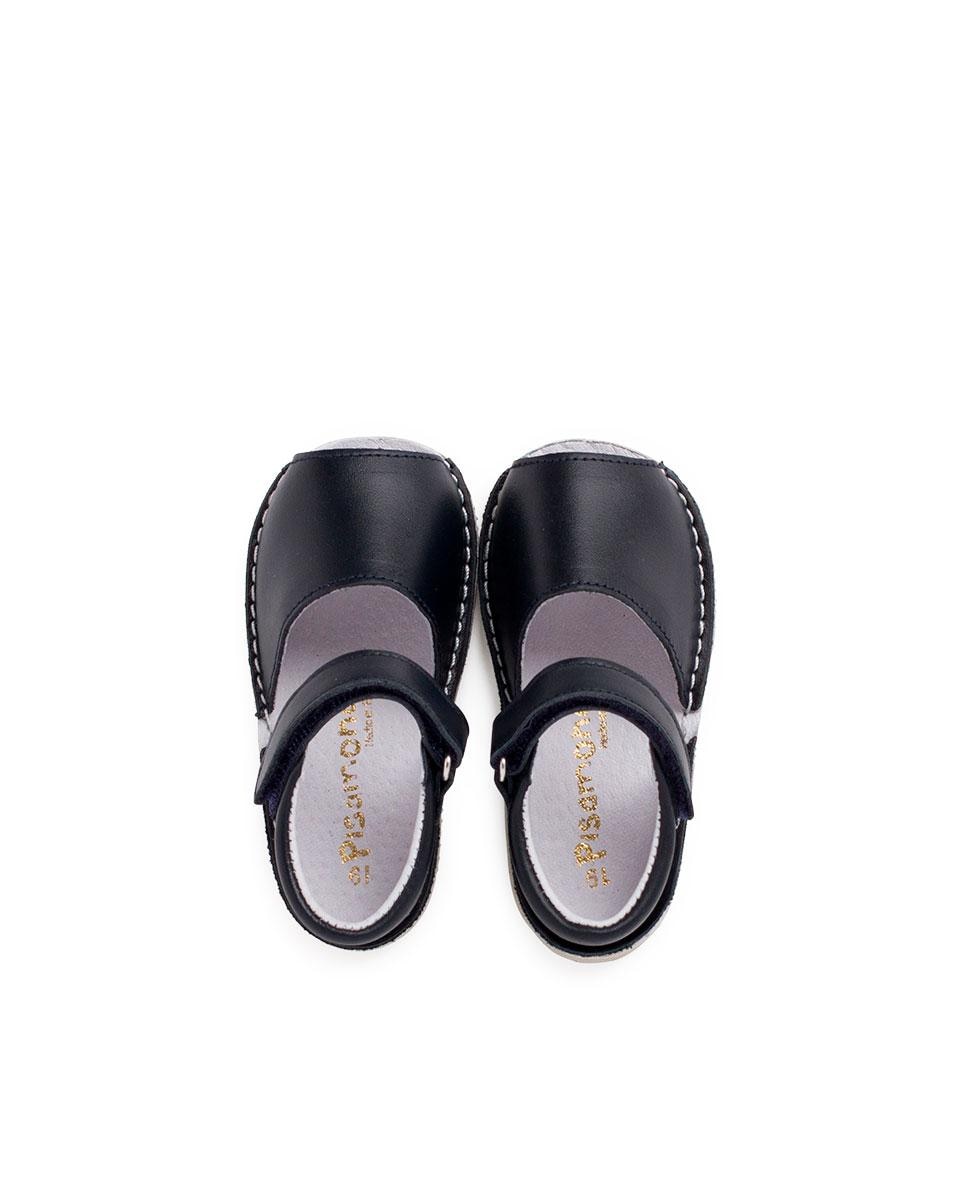 Sandálias para Bebé de Pele com Velcro Pisamonas Azul-marinho-5