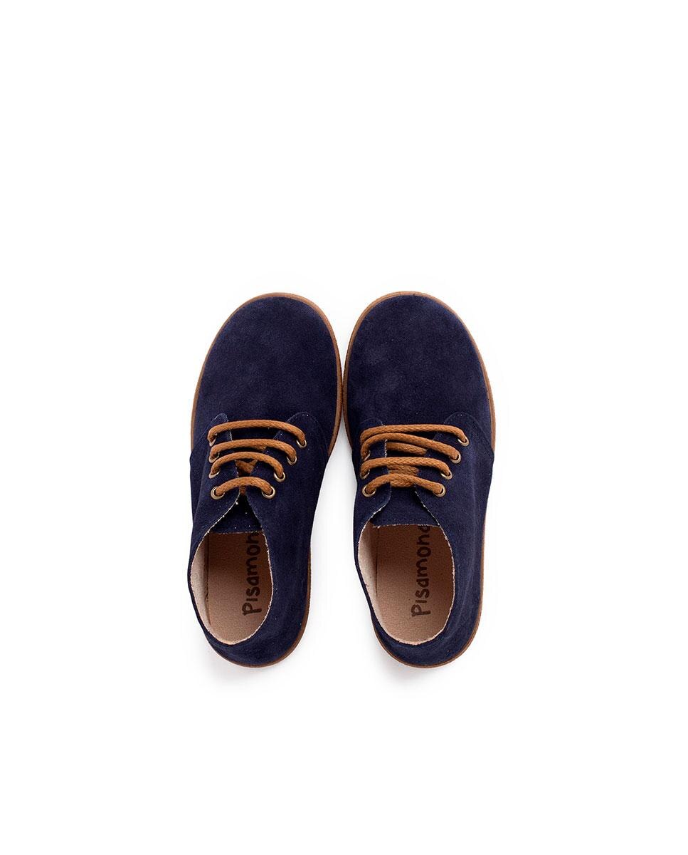 Botas em Camurça Estilo Safari Contraste Azul-marinho-5