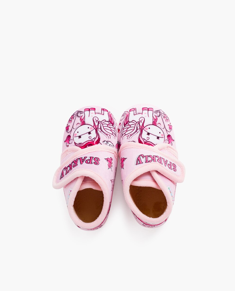 Botas para Bebé Casa Sparkly com Velcro Rosa-4
