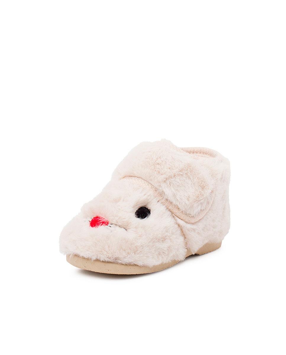 Pantufas Fechadas Infantil de Pelo Suave Cru-2