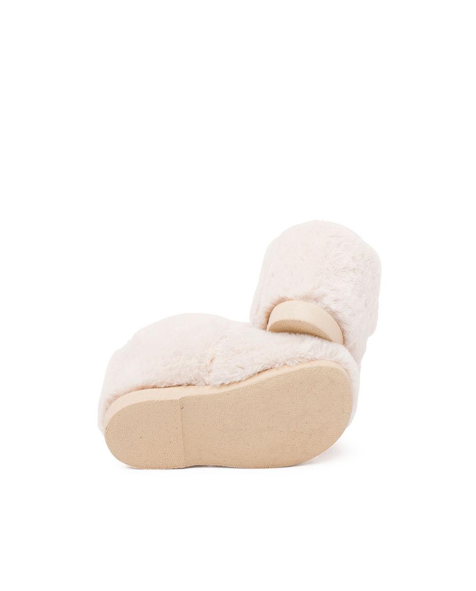 Pantufas Fechadas Infantil de Pelo Suave Cru-3