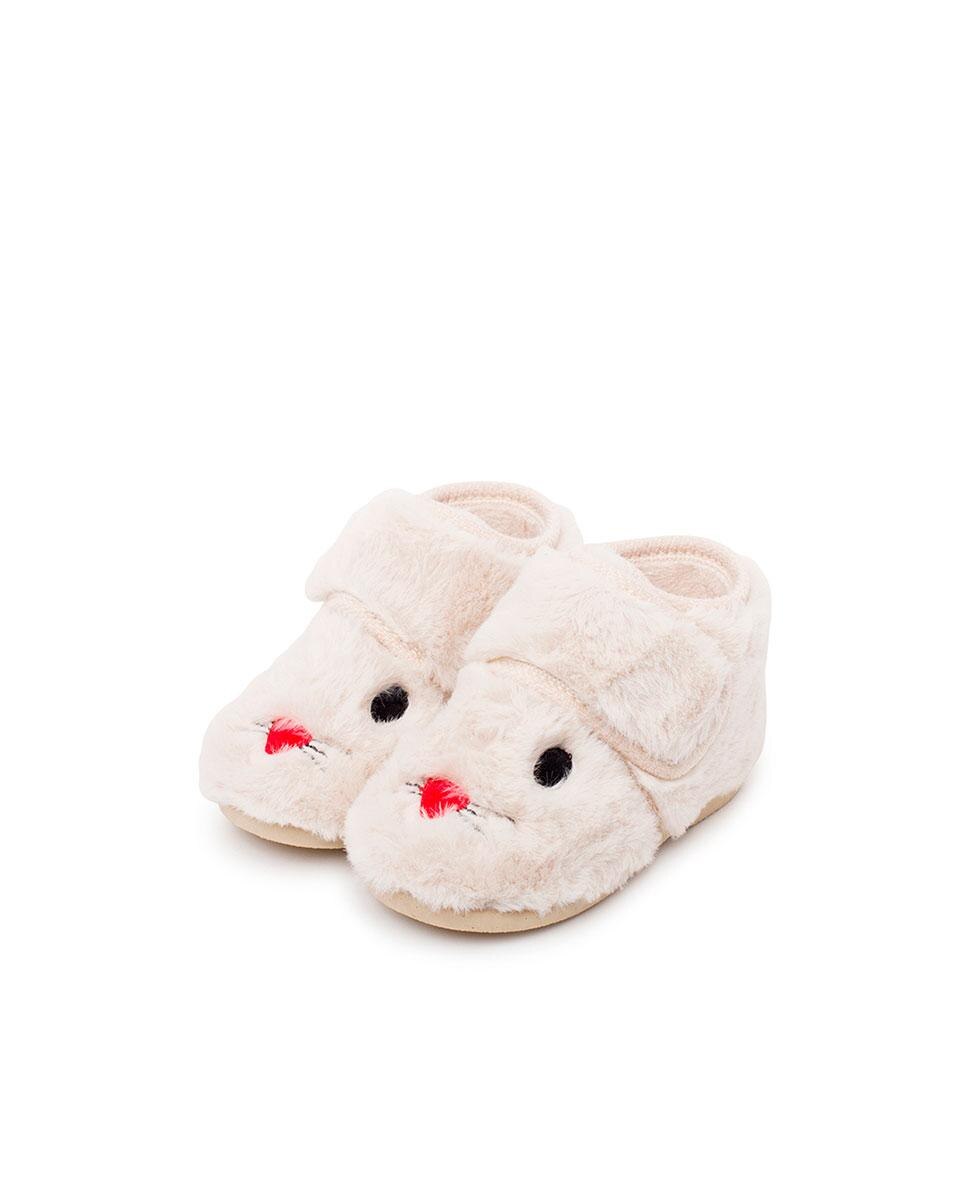 Pantufas Fechadas Infantil de Pelo Suave Cru-4
