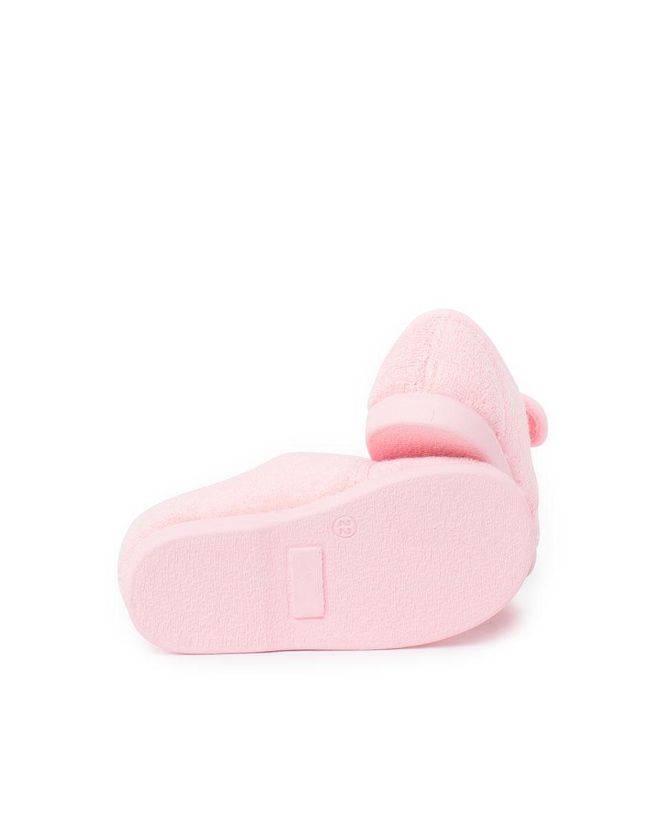 Pantufas Fechadas de Bebé com Velcro Pisamonas Rosa-claro-2