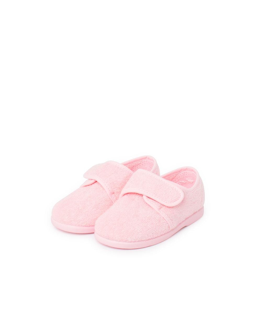 Pantufas Fechadas de Bebé com Velcro Pisamonas Rosa-claro-3