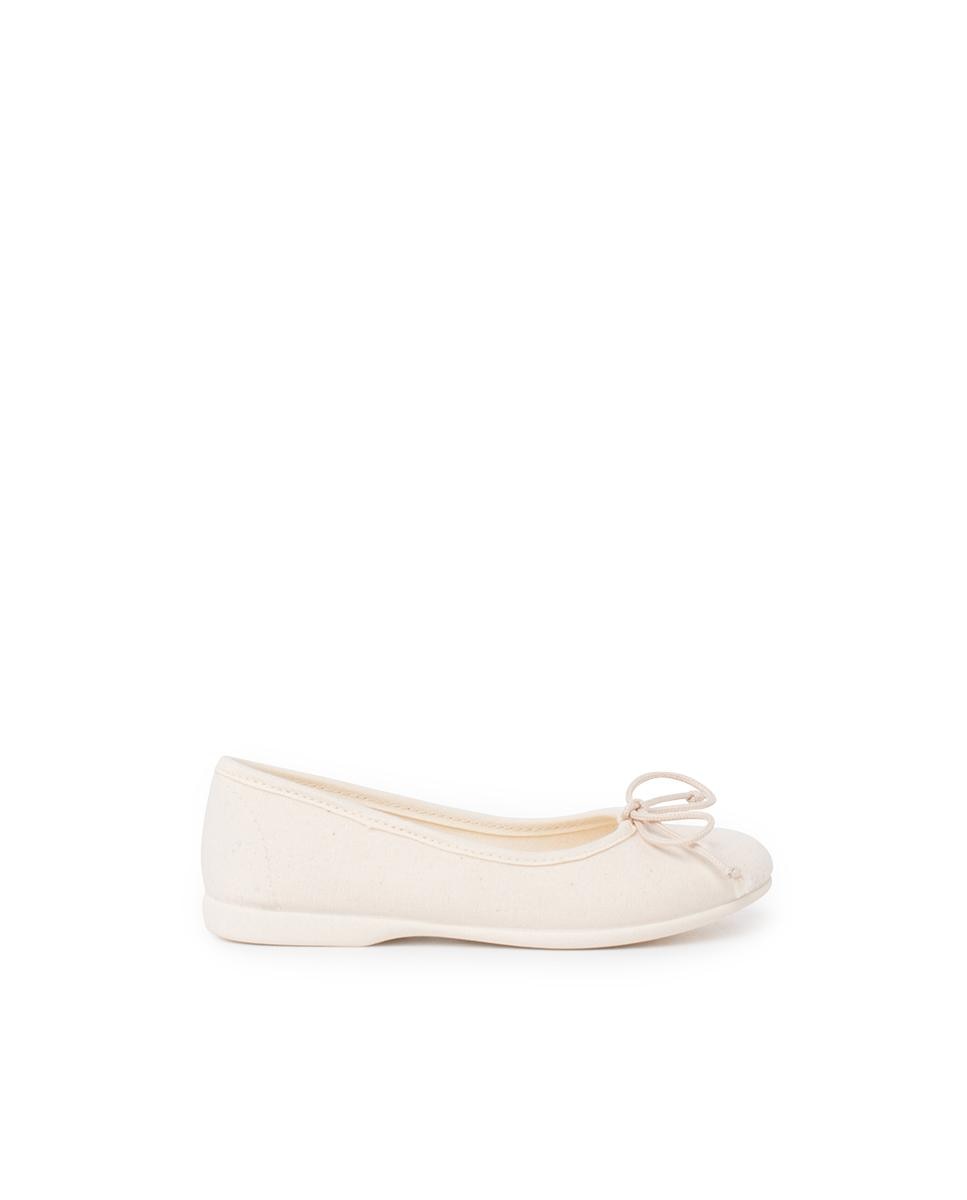 Bailarinas Manoletina em Tecido com Laço Cru-1