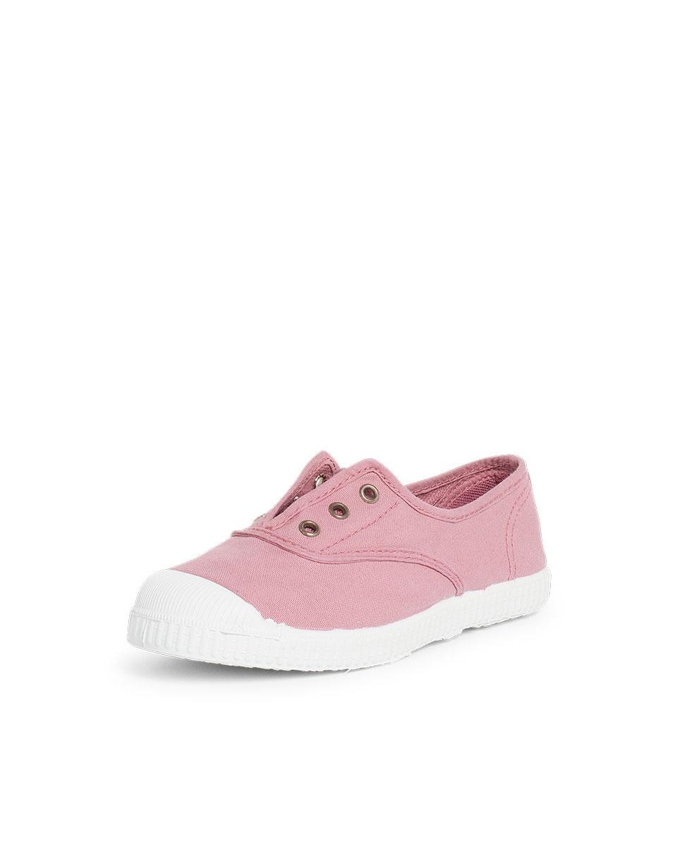 Sapatilhas de Lona Infantil Biqueira de Borracha sem Atacadores Rosa-pastel-2