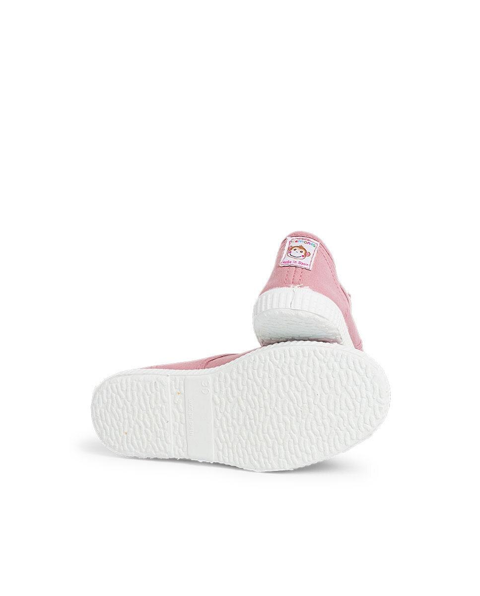 Sapatilhas de Lona Infantil Biqueira de Borracha sem Atacadores Rosa-pastel-3