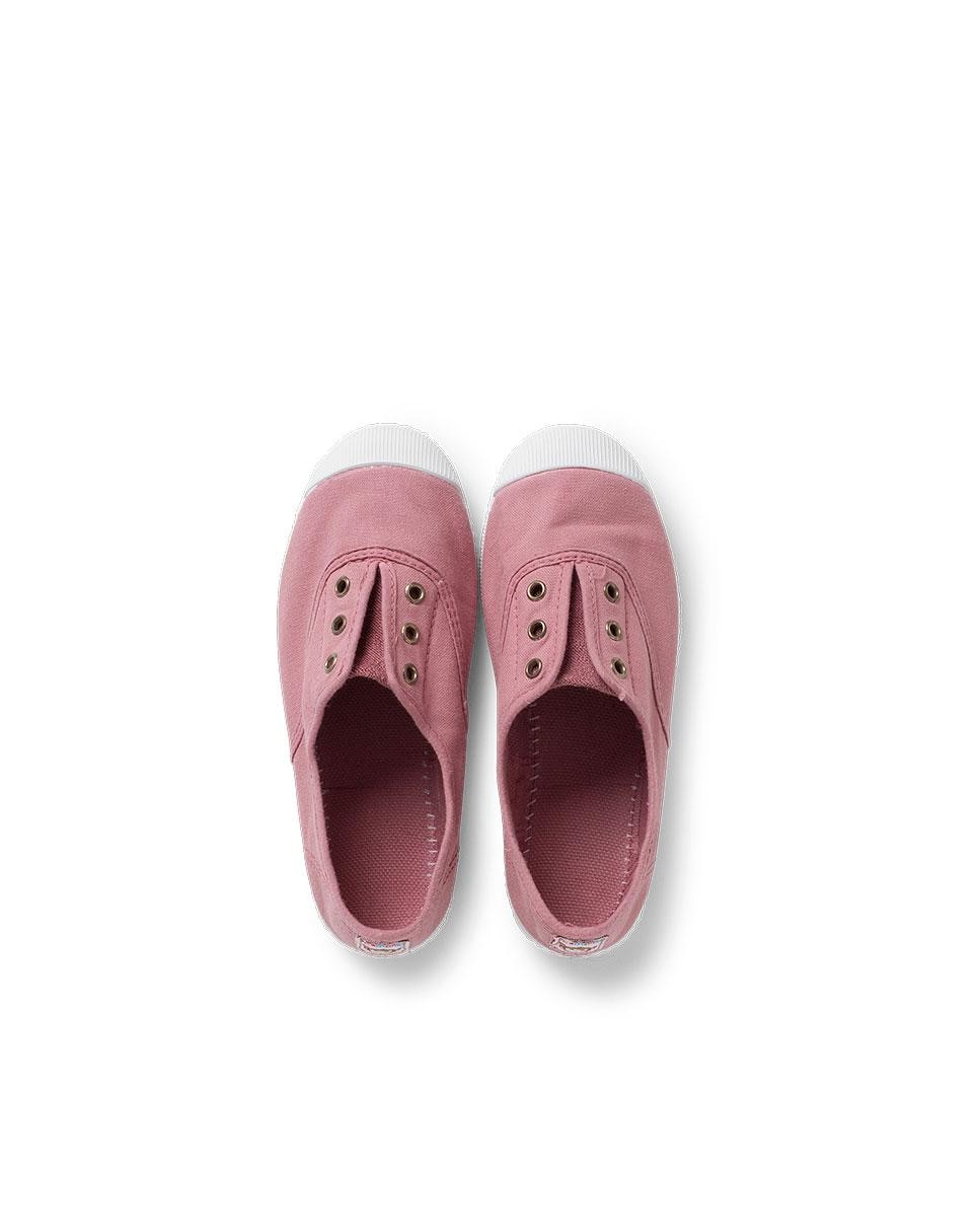 Sapatilhas de Lona Infantil Biqueira de Borracha sem Atacadores Rosa-pastel-5