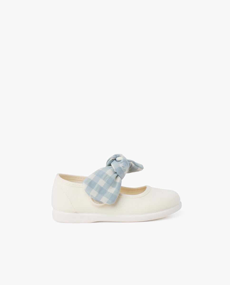 Sapatos de Presilha para Bebé Vichy com Velcro Pisamonas Cru-1