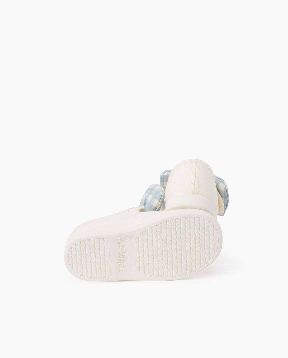 Sapatos de Presilha para Bebé Vichy com Velcro Pisamonas Cru-2