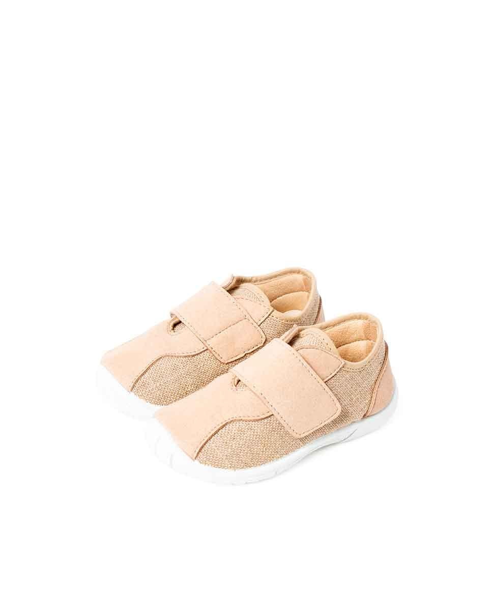 Sapatilhas de Lona para Bebé com Velcro Pisamonas Bege-3