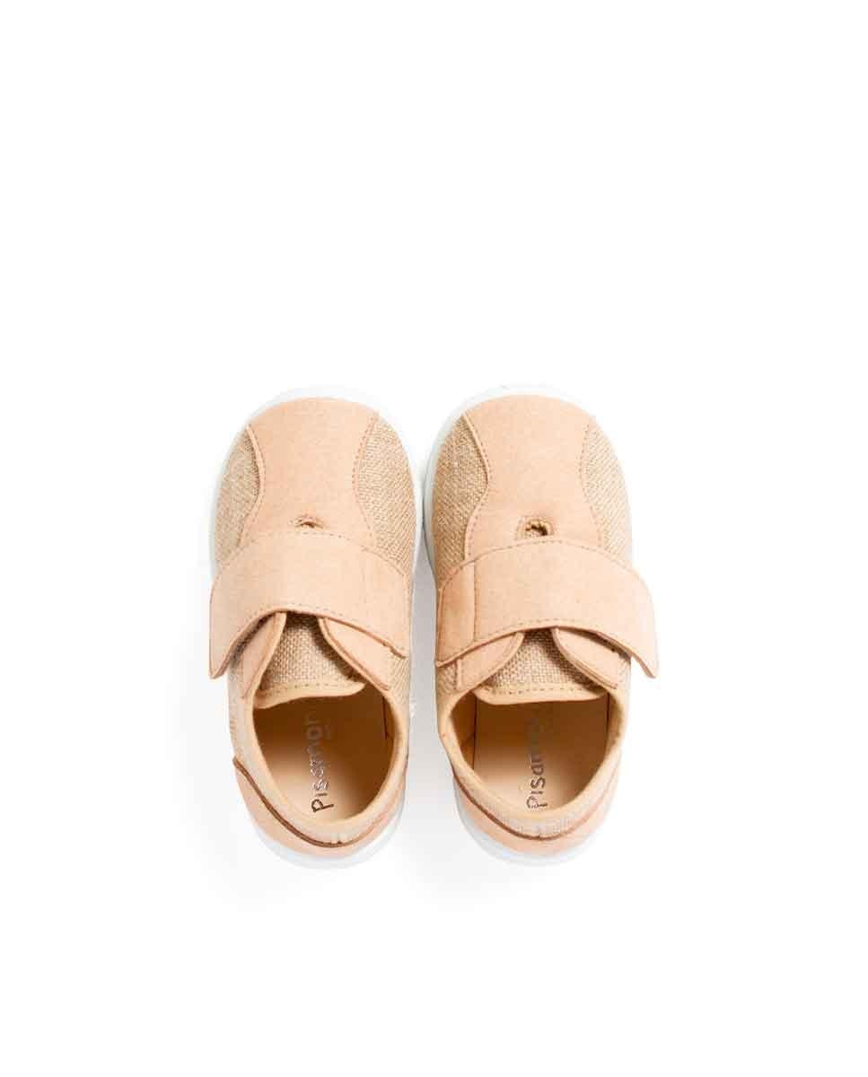 Sapatilhas de Lona para Bebé com Velcro Pisamonas Bege-4