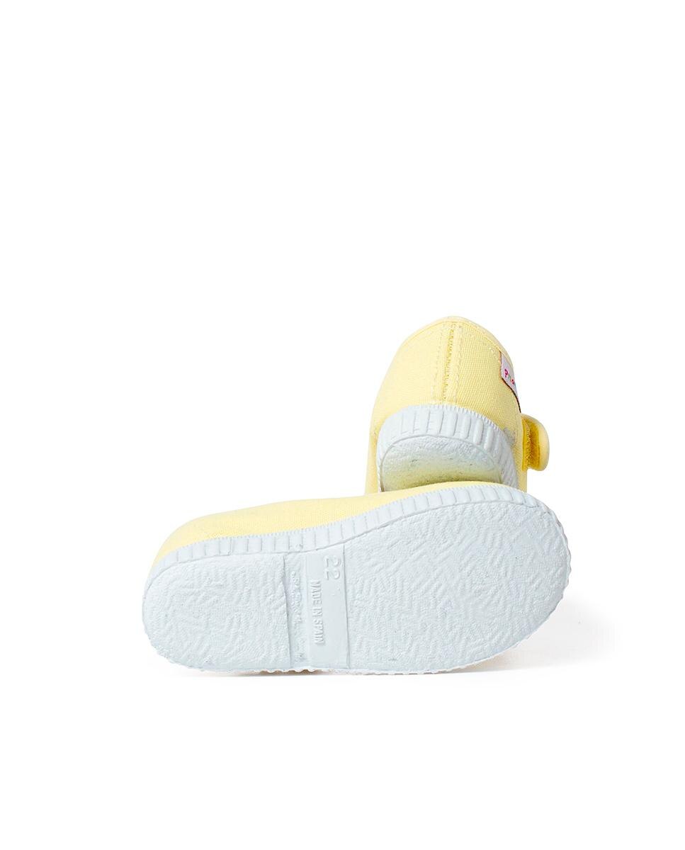 Pepitos para Bebé em Lona com Velcro Amarelo-2