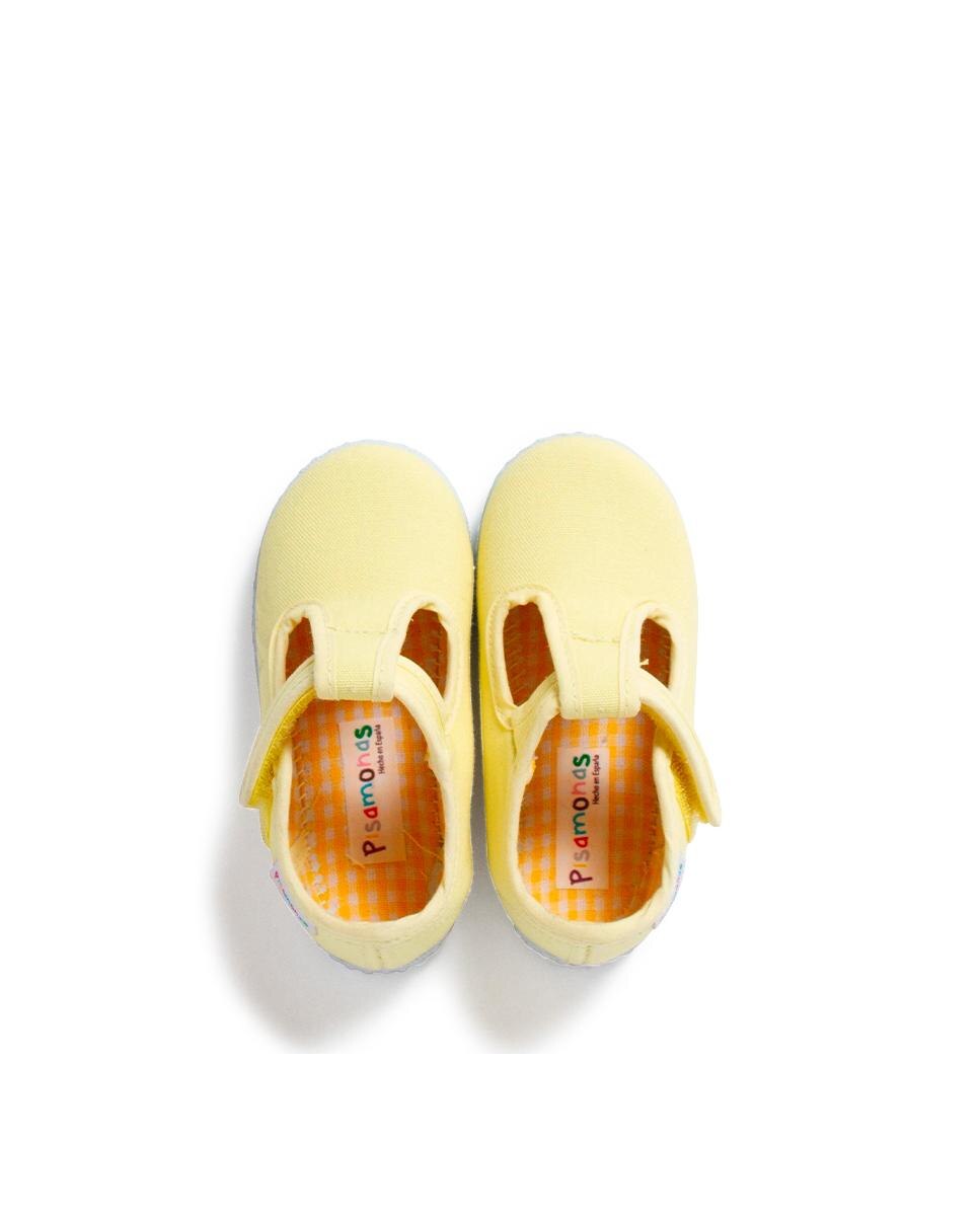 Pepitos para Bebé em Lona com Velcro Amarelo-4