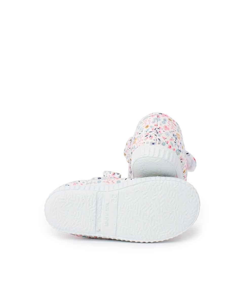 Merceditas de Tela Estampada Branco-2