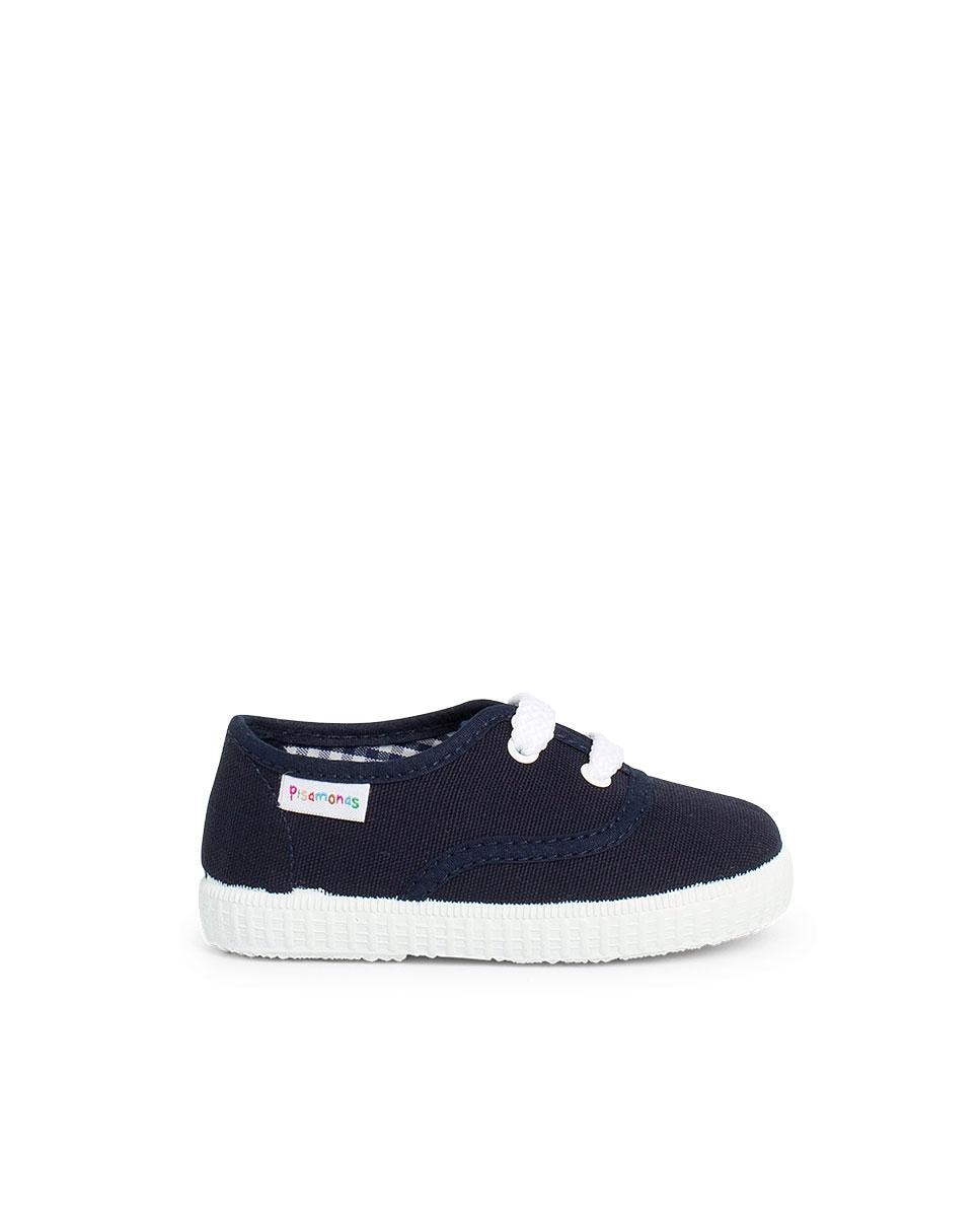 Sapatilhas de Lona Infantil com Cordões Pisamonas Azul-marinho-1