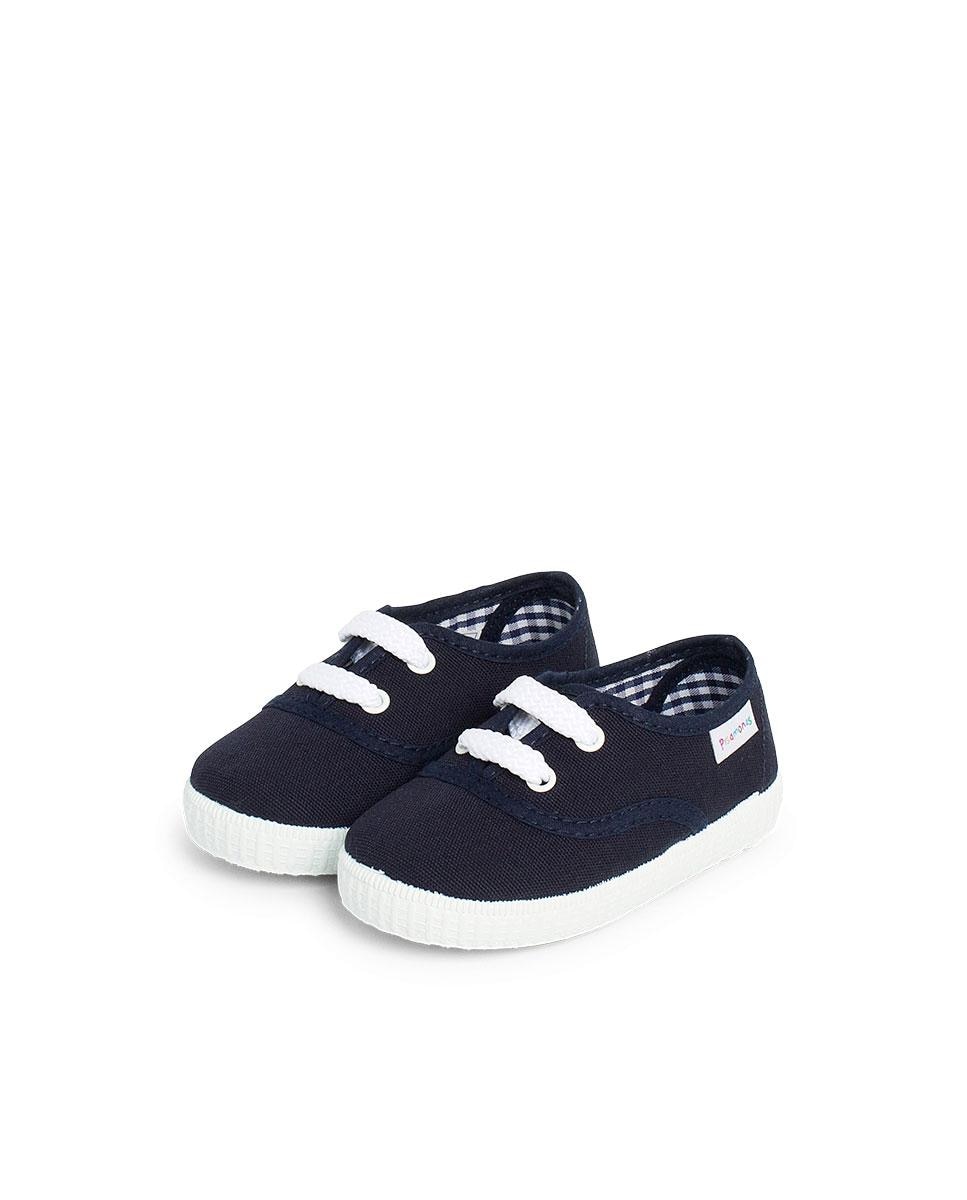 Sapatilhas de Lona Infantil com Cordões Pisamonas Azul-marinho-4