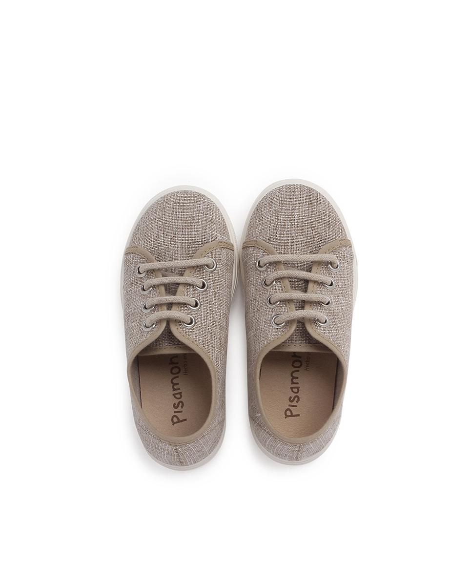 Sapatilhas de Lona Infantil com Atacadores Natural-4