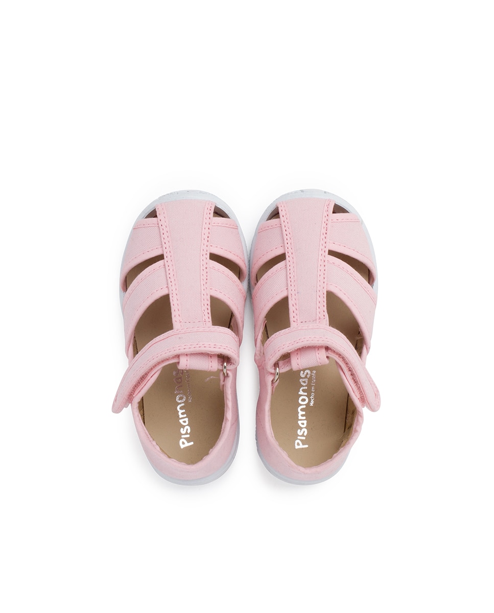 Sandálias Fechadas de Bebé com Velcro Pisamonas Rosa-4