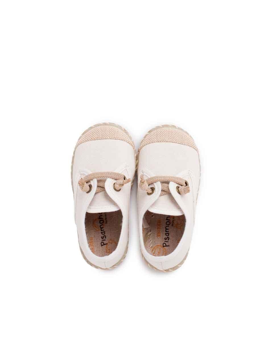 Sapatos de Cordões Infantil com Biqueira de Juta Cru-4