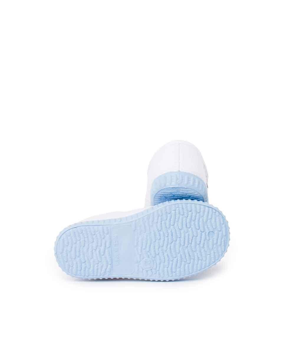 Sapatilhas de Lona para Bebé sem Atacadores e Sola em Contraste Pisamonas Branco / Azul-2