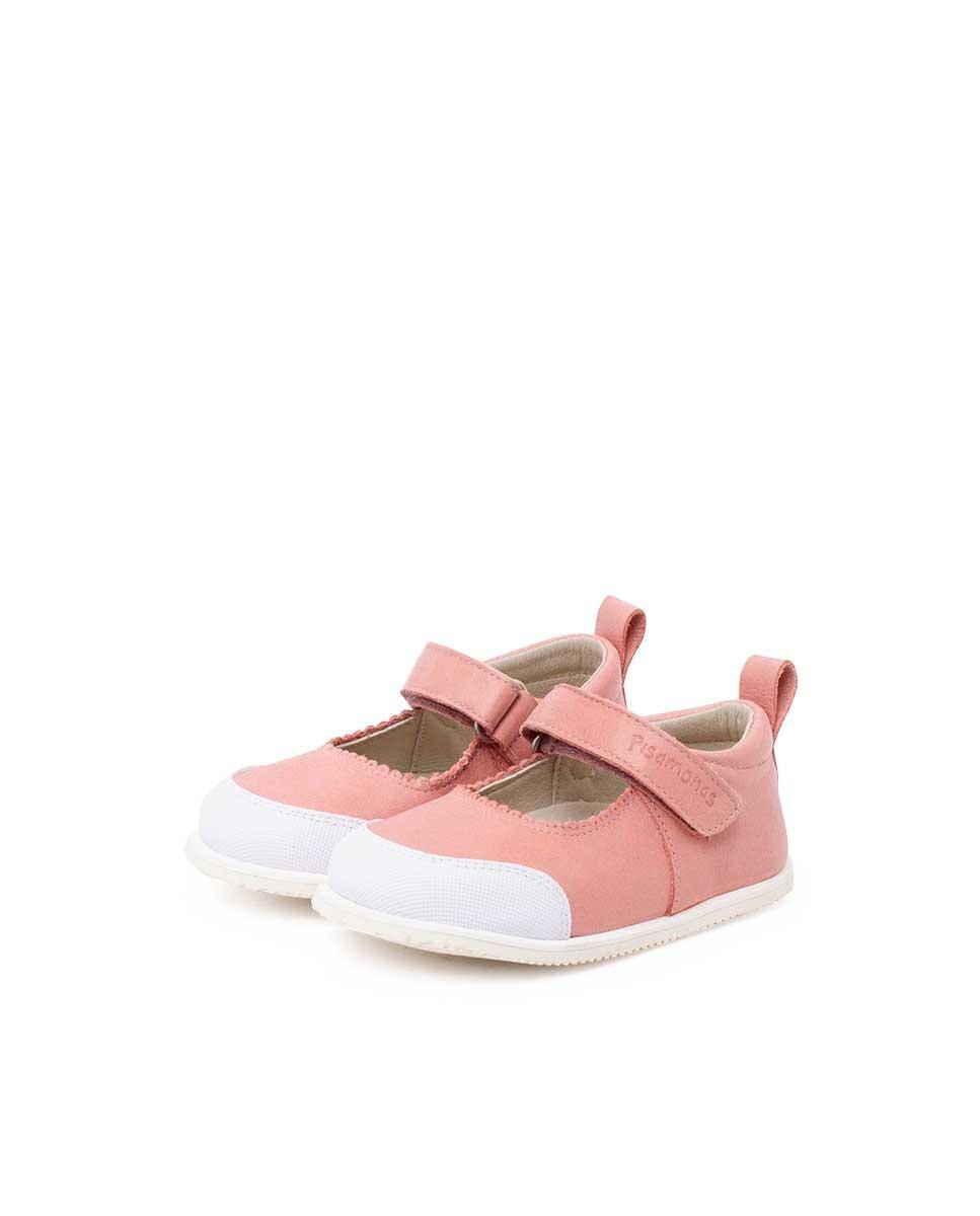 Merceditas de Bebé de Pele com Velcro Pisamonas Rosa-3
