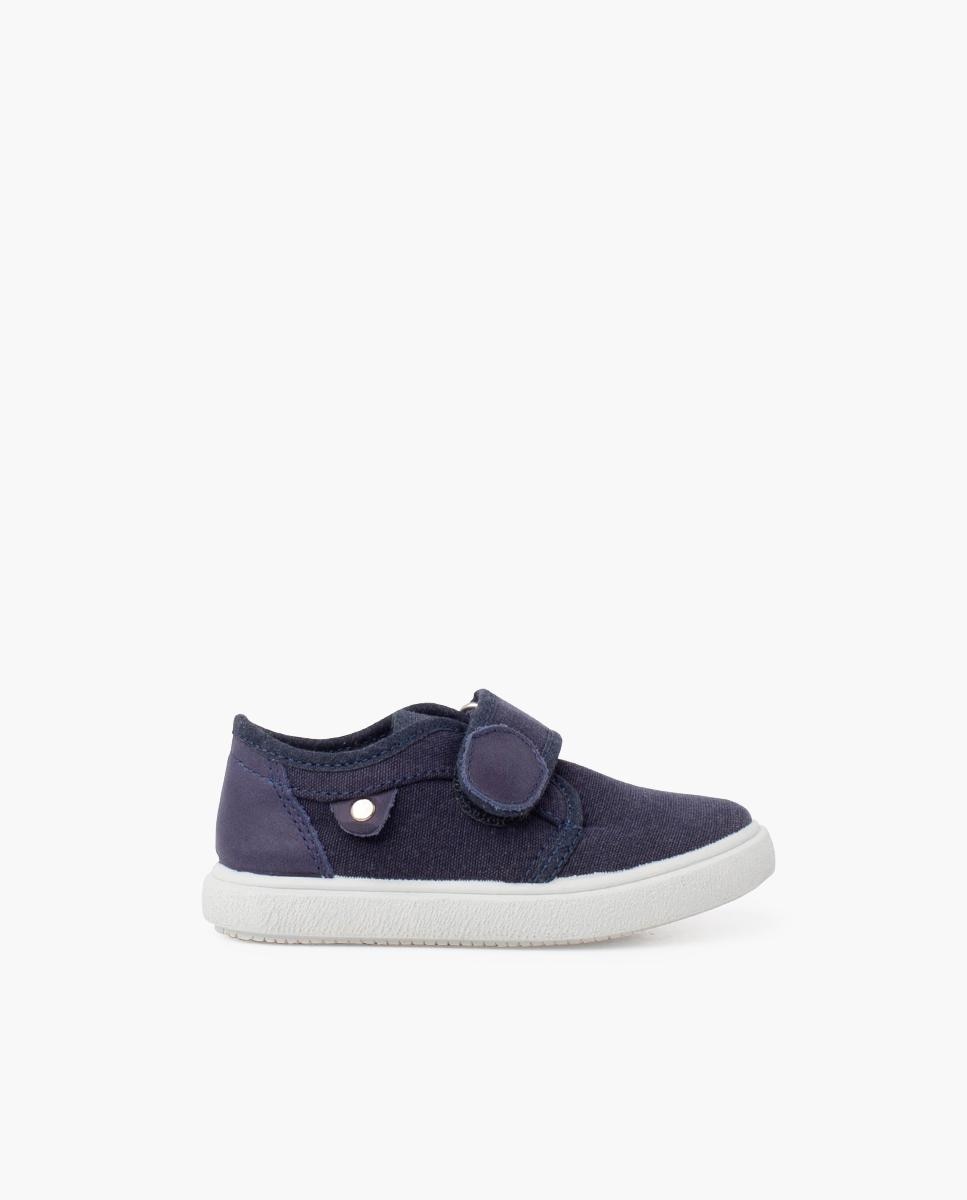 Sapatilhas de Lona Infantil com Velcro Pisamonas Azul-claro-1