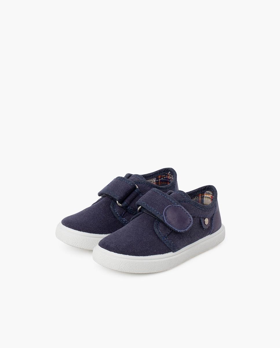 Sapatilhas de Lona Infantil com Velcro Pisamonas Azul-claro-3