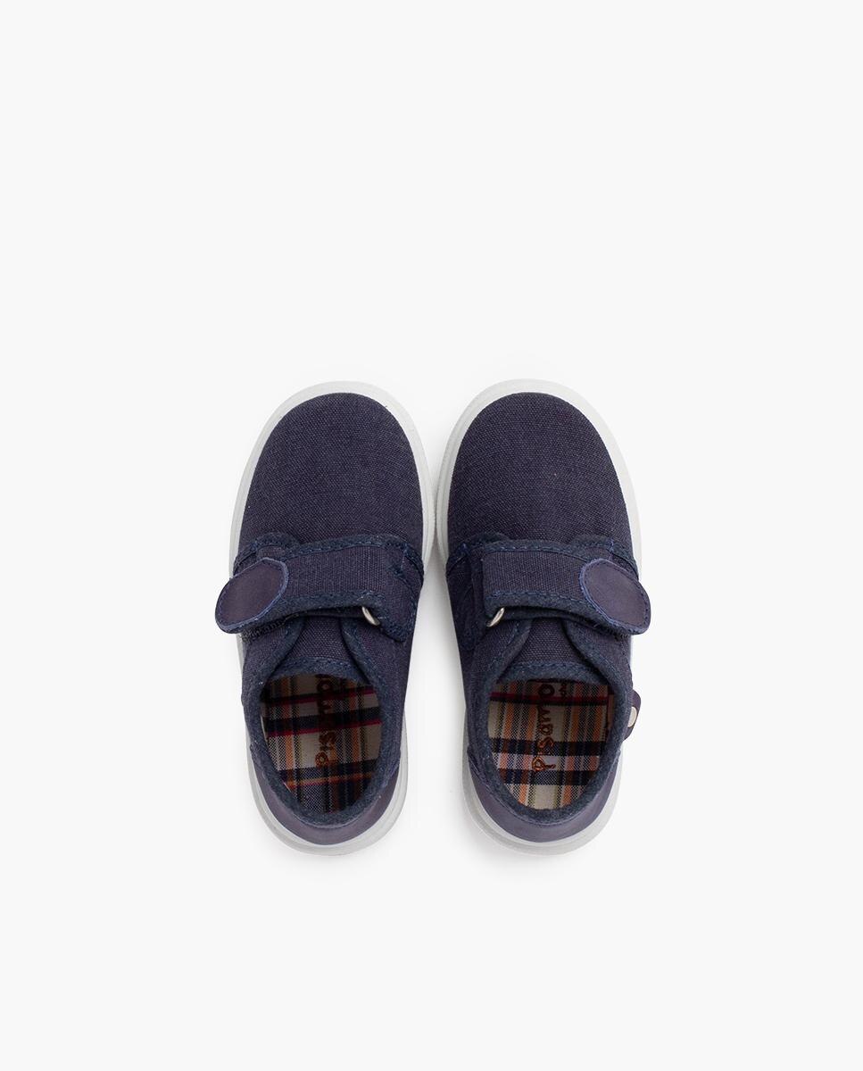 Sapatilhas de Lona Infantil com Velcro Pisamonas Azul-claro-4