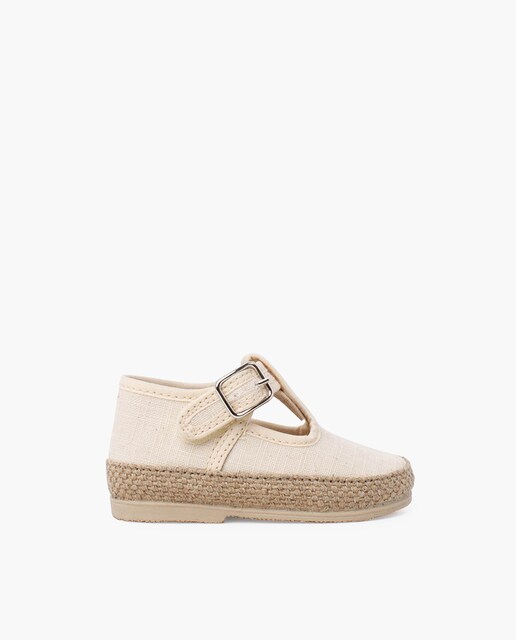 Imagem 0 de Sapatos para Bebé de Linho e Juta com Fivela
