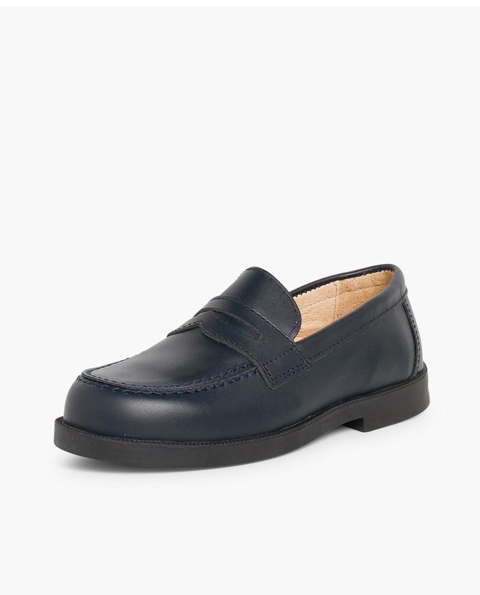 Mocassins de Menino Colegiais Azul Marinho/Preto em Azul-marinho Pisamonas Azul-marinho-2