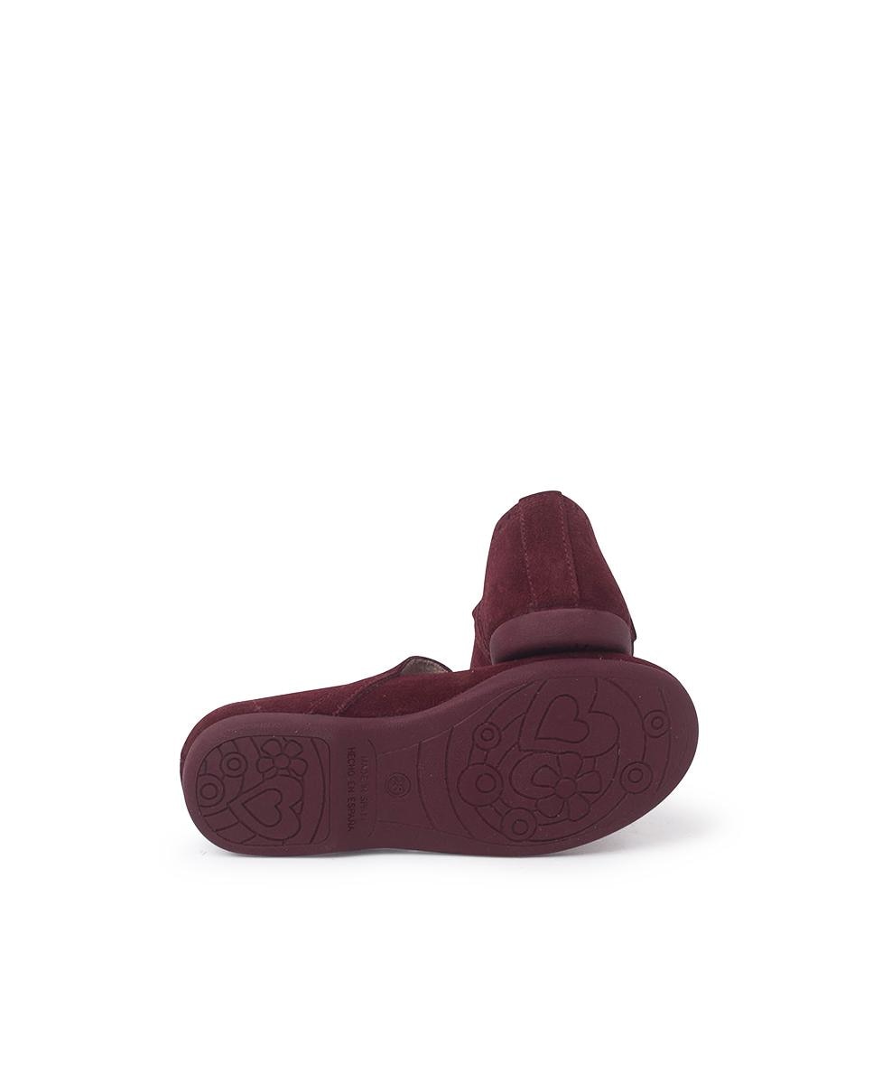 Sapatos de Presilha Infantil de Pele Camurça com Fivela Pisamonas Bordeaux-2