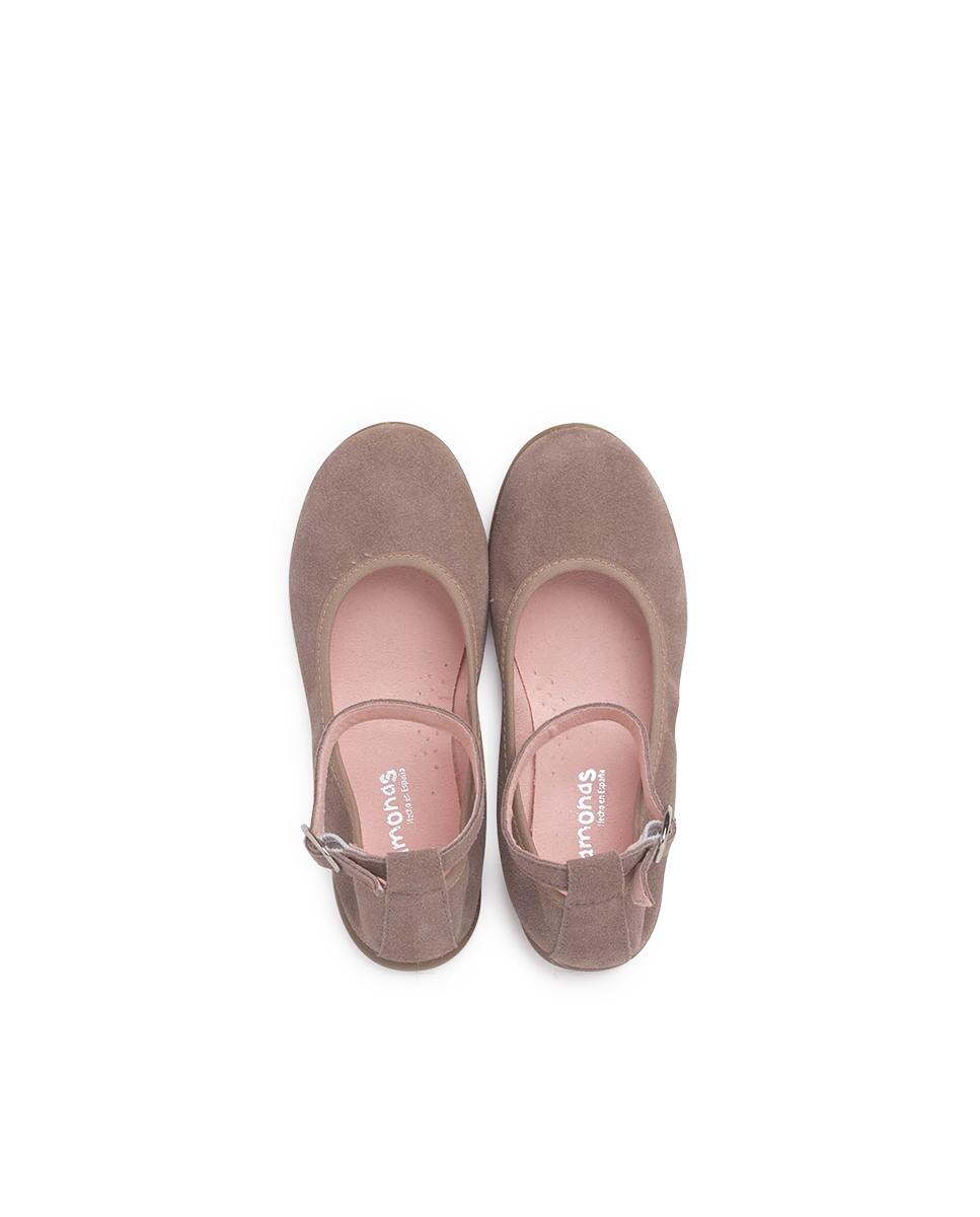 Sabrinas Infantil de Pele Flexível com Pulseira Taupe-4