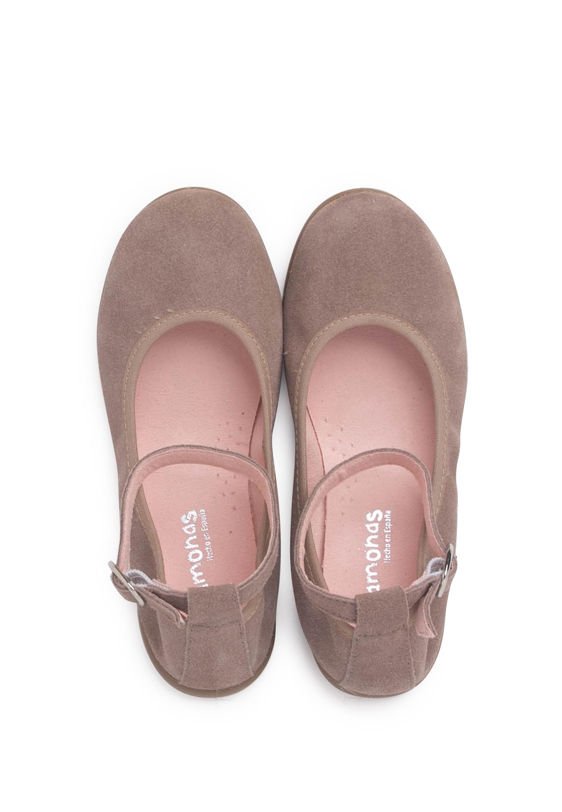 Sabrinas Infantil de Pele Flexível com Pulseira Taupe-5