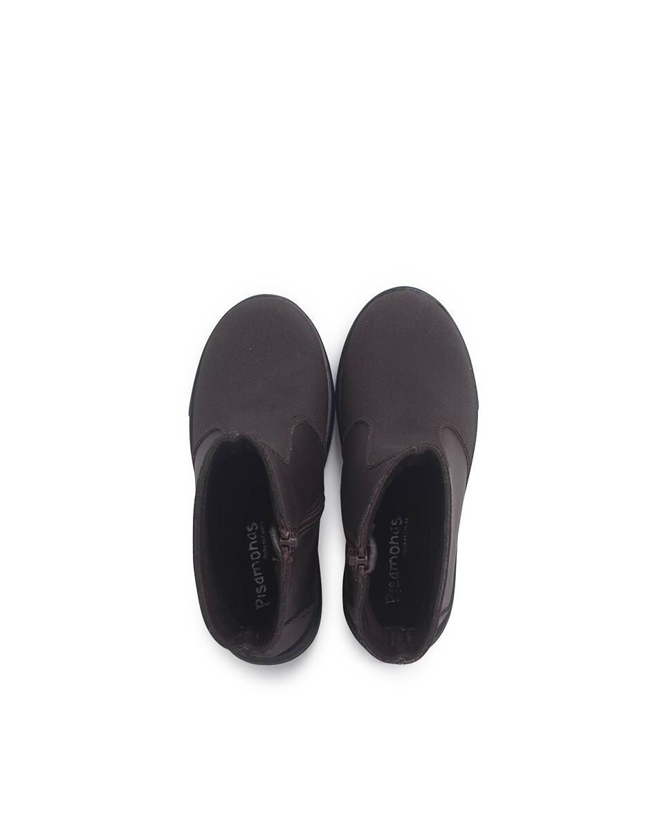 Botas de Pele com Reforço e Fecho Zip Lateral Castanho-4