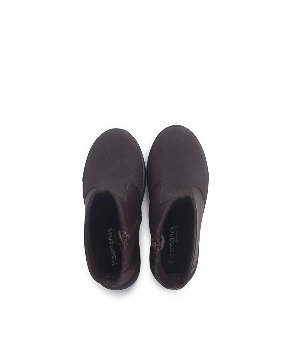 Botas de Pele com Reforço e Fecho Zip Lateral Castanho-4